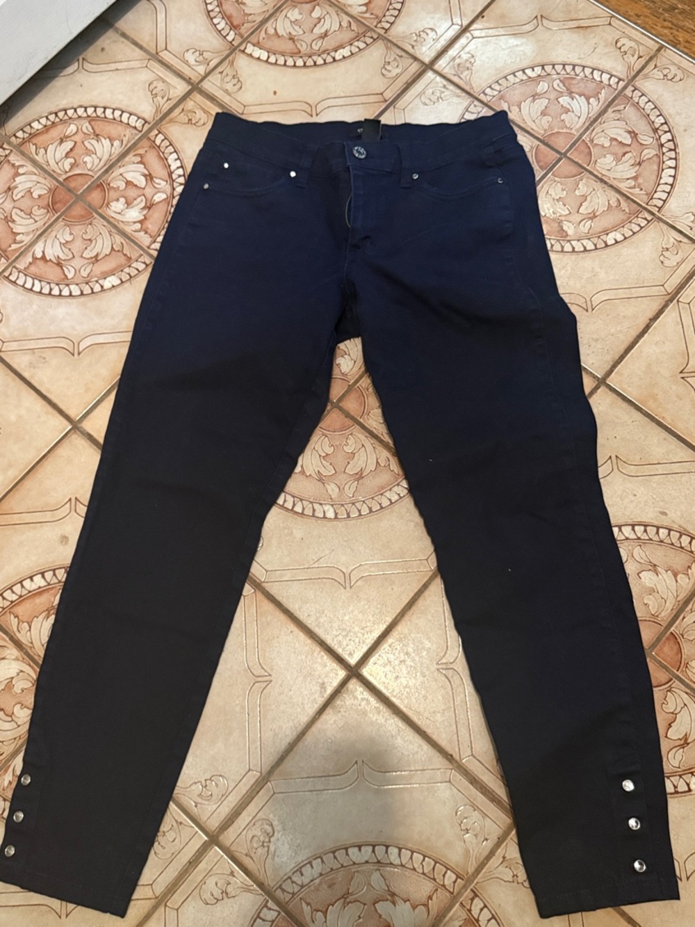 White House Black Market Black Ankle Skinny Pants with Cuff Buttons
